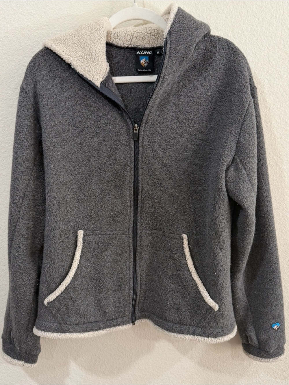 KUHL Charcoal Gray Sherpa-Lined Zip Hoodie XL